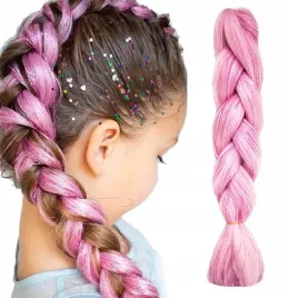 wlosy-syntetyczne-warkoczyki-blyszczace-rozowe