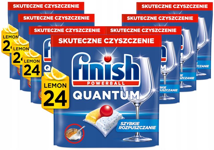 ﻿Finish Kapsułki do zmywarki Powerball Quantum lemon cytryna XXL 168 sztuk