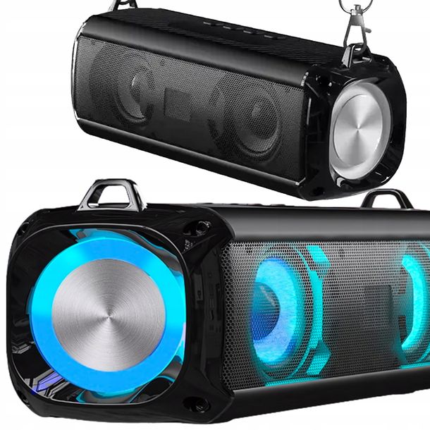 ﻿GŁOŚNIK BLUETOOTH LED PRZENOŚNY MOBILNY BEZPRZEWODOWY RADIO BOOMBOX USB
