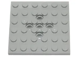lego-73110-lekki-szary-plytka-zmodyfikowana-6x6-z-5-otworami-na-kolk-5szt