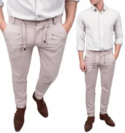 spodnie-meskie-bezowe-dopasowane-eleganckie-podwiniety-mankiet-nogawki-37