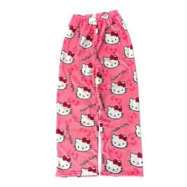 flanelowe-spodnie-pizama-hello-kitty-pluszowe