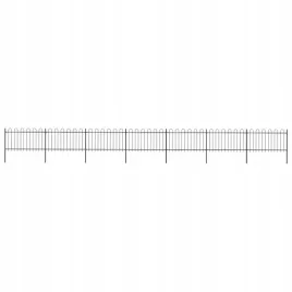vidaxl-ogrodzenie-z-zaokraglonymi-koncami-stalowe-119-x-1-m-czarne