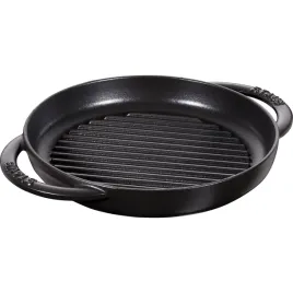 staub-okragla-patelnia-zeliwna-grillowa-z-dwoma-uchwytami-22-cm-czarny