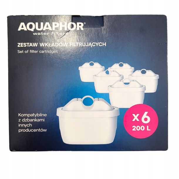 Filtry do dzbanka Aquaphor Maxfor+ 6szt.kompatybile z dzbankami innych firm
