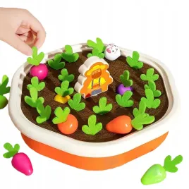 Zdjęcie produktu ZABAWKI SENSORYCZNE OGRÓD MARCHEWKI DZIECI UKŁADANKA LICZENIE EDUKACYJNA