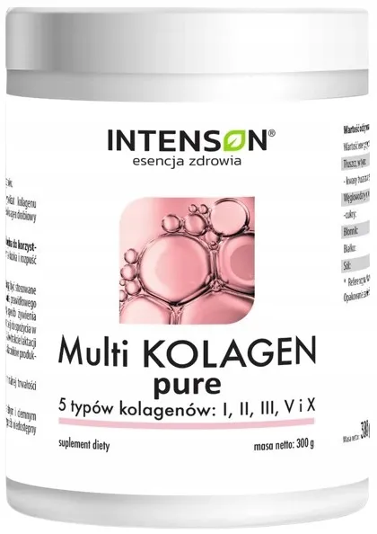 Intenson Multi Kolagen Pure 300g - 5 Typów Kolagenu dla Piękna i Zdrowia