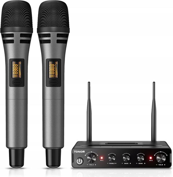 ﻿ZESTAW MIKROFONÓW BEZPRZEWODOWYCH TONOR TW350 5 KANAŁÓW KARAOKE ODBIORNIK