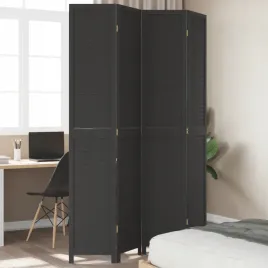 vidaxl-parawan-pokojowy-4-panelowy-czarny-lite-drewno-paulowni