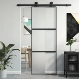 vidaxl-drzwi-przesuwne-czarne-76x205-cm-szklo-hartowane-aluminium