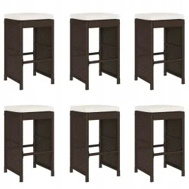 ogrodowe-stolki-barowe-z-poduszkami-6-szt-brazowe-polirattan