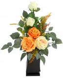stroik-bukiet-roza-pomarancz-wysokosc-28-cm