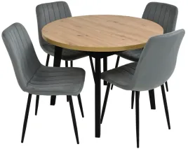 4-krzesla-tapicerowane-i-stol-okragly-100cm-rozkladany-do-130cm-artisan