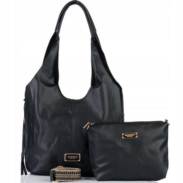 Monnari Torebka Shopper Listonoszka Model 2w1 Kolekcja Premium Czarna
