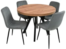 meble-do-salonu-okragly-stol-100-200-dab-craft-i-4-krzesla-tapicerowane