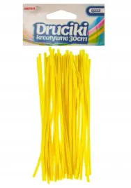 druciki-kreatywne-druty-pluszowe-zolte-40-szt-30cm-brewis-dr12