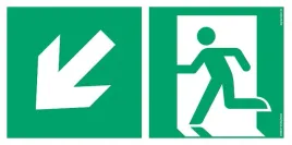 znak-wyjscie-ewakuacyjne-strzalka-w-lewo-dol-pcv-15x30-fotoluminescencyjna