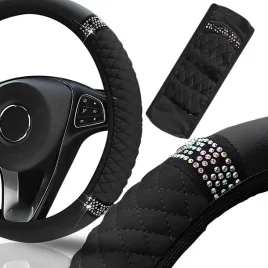 czarny-pokrowiec-na-kierownice-nakladka-pikowana-cekiny-uniwersalna-36-38cm