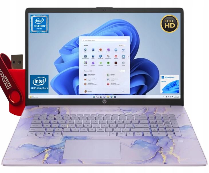 Laptop HP 17-CN0614DS Celeron N 16GB DDR4 512GB SSD FHD IPS W11 DLA DZIECI