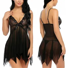 seksowna-koszulka-nocna-damska-koronkowa-pizama-koronka-stringi-walentynki