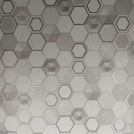 tapeta-szare-srebrne-heksagony-kuchnia-lazienka
