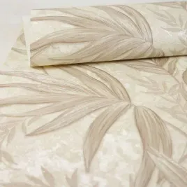 tapeta-na-flizelinie-laserowa-elegancka-liscie-brokat-bezowa-do-salonu