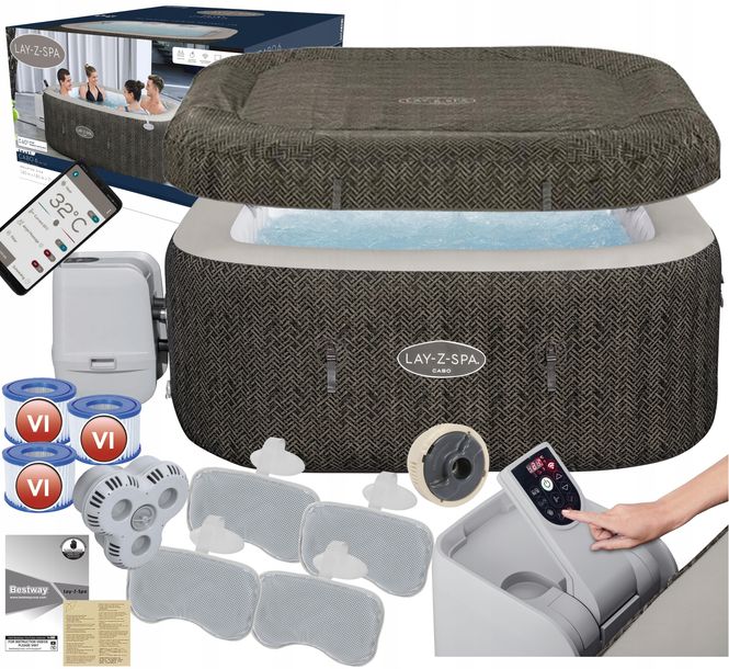 ﻿Bestway 6001R Ogrodowe Domowe SPA Hydromasaż Dysze strumieniowe 6 osób