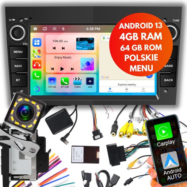 RADIO 4GB/64GB OPEL ZAFIRA ASTRA VIVARO VECTRA MERIVA SIGNUM ANDROID 13 BT