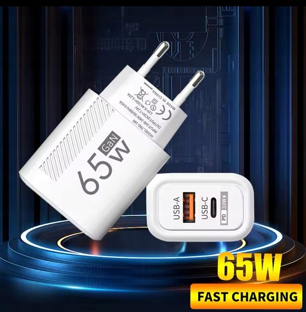 KOSTKA TYPE C SZYBKA ŁADOWARKA FOR XIAOMI IPHONE ZASILACZ 65W PD TYP-C