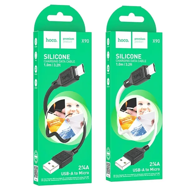 hoco-kabel-ladowania-usb-micro-usb-24a-x90-1m-bialy-kod-producenta-6931474788436