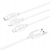 hoco-kabel-3w1-usb-a-do-lightning-micro-usb-typ-c-2a-x74-1-m-bialy-stan-nowy