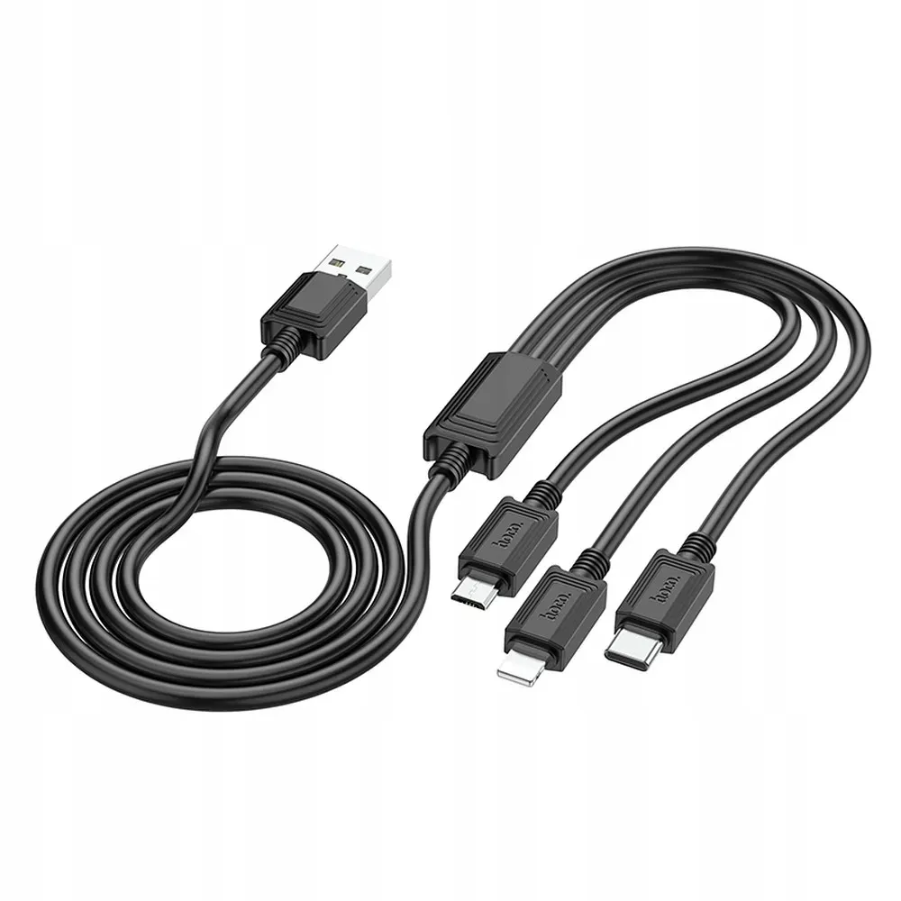 hoco-kabel-3w1-usb-do-lightning-micro-usb-usb-c-2a-x74-1m-czarny-stan-nowy