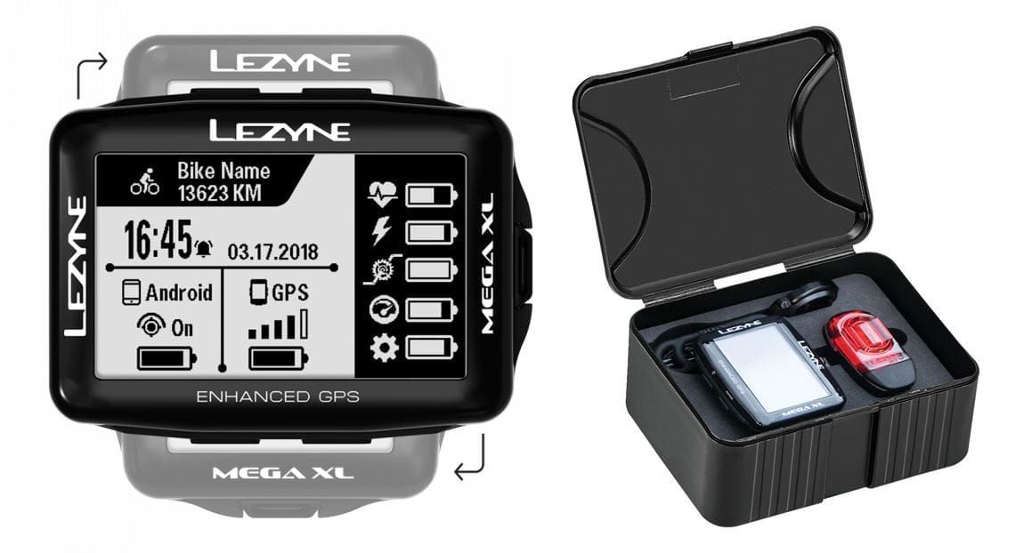 Licznik rowerowy LEZYNE MEGA XL GPS SMART LOADED (w zestawie lampka tylna K