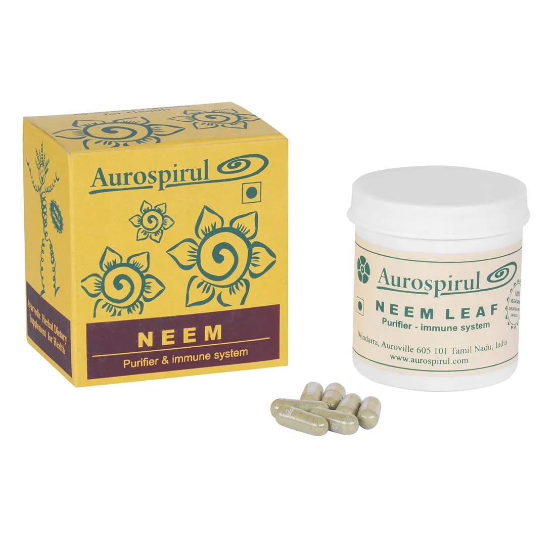 neem-100-kaps-aurospirul-waga-z-opakowaniem-0-05-kg