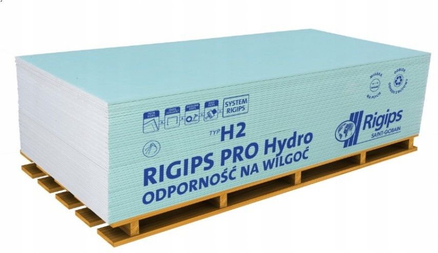 Rigips - Płyta Gips-karton 2,0x1,2 (GKBI) 62 Sztuk - ERLI.pl