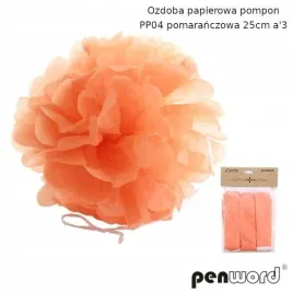 ozdoba-papierowa-pompon-pomaranczowa-25cm-3szt