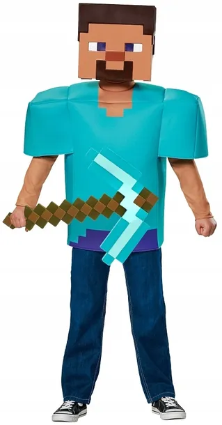 stroj-steve-minecraft-m-7-8-lat-stan-nowy-marka-inna