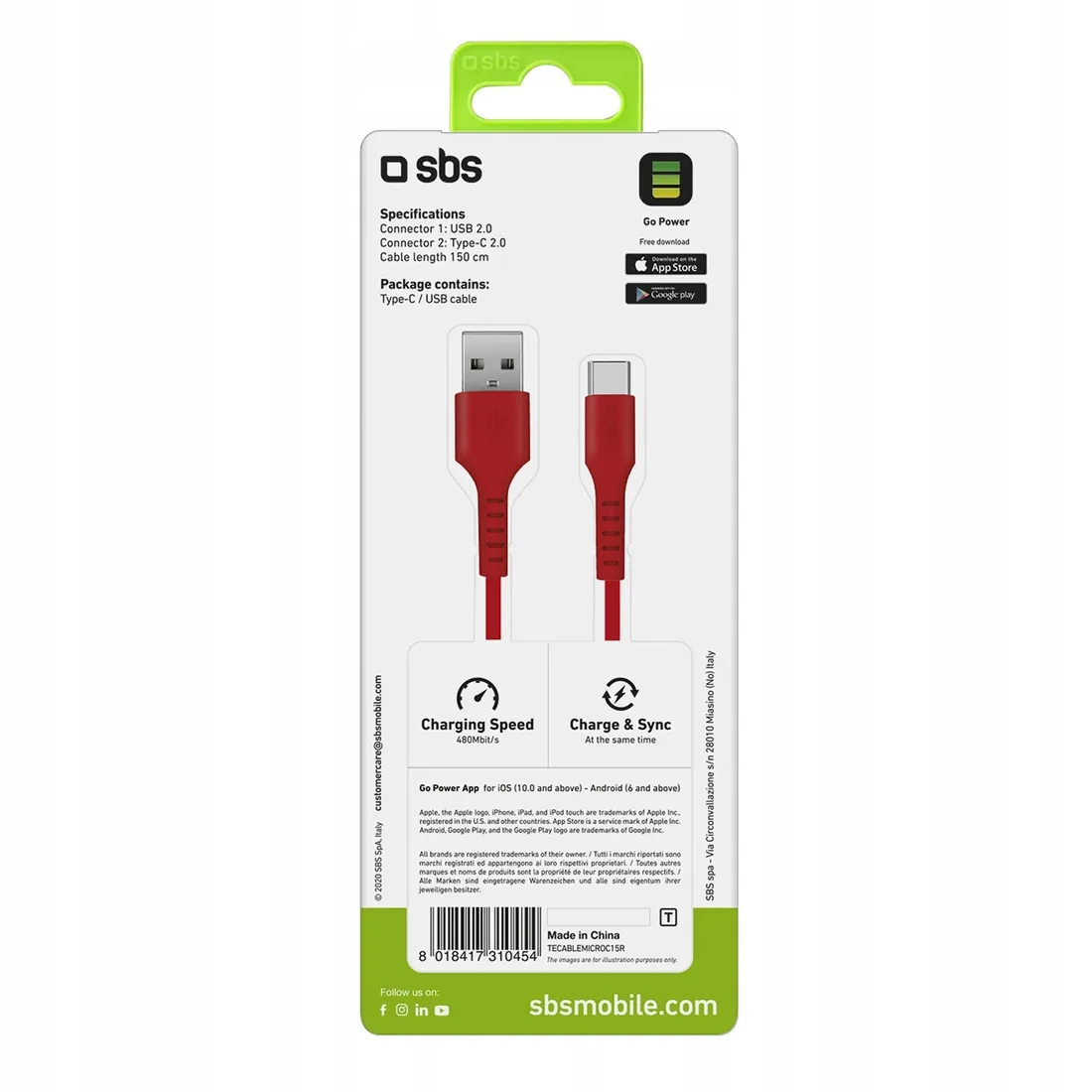 kabel-sbs-tecablemicroc15r-usb-a-usb-c-15-m-czerwony