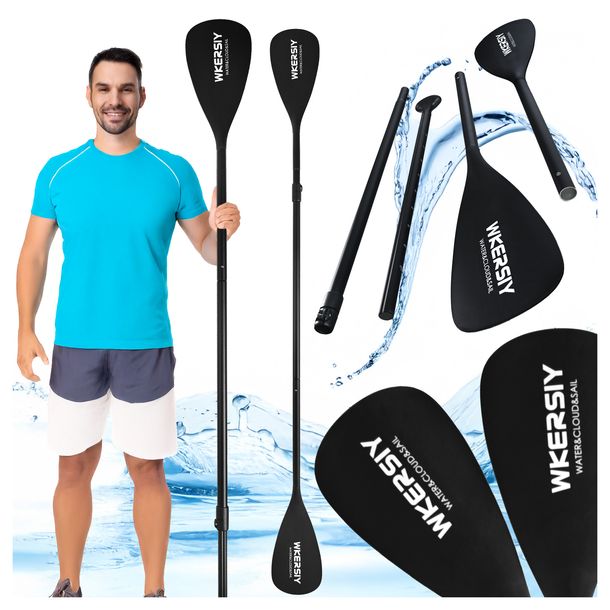 ﻿Składane Wiosło 170-215cm 4 Częściowe Kajakowe Do Deski SUP 2w1 Lekkie