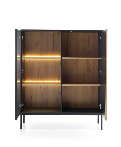 witryna-sento-wt104-czarny-dab-wotan-led-stan-nowy
