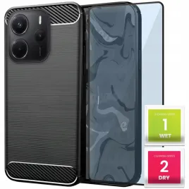 etui-do-xiaomi-redmi-note-14-5g-czarne-karbon-pancerne-case-szklo-9h