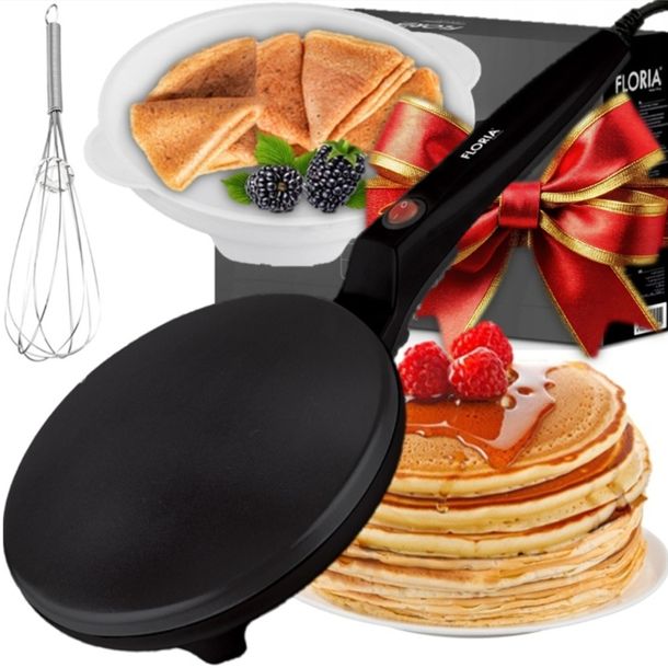 ﻿NALEŚNIKARKA ELEKTRYCZNA AUTOMATYCZNA CZARNA NON STICK 20CM 700W