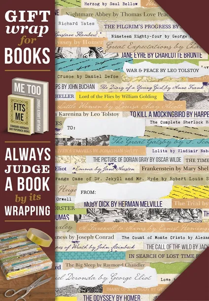 gift-wrap-papier-do-ksiazki-reading-list-rodzaj-kosz