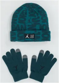 zestaw-dla-dziecka-czapka-rekawiczki-jordan-zielony-z-logo