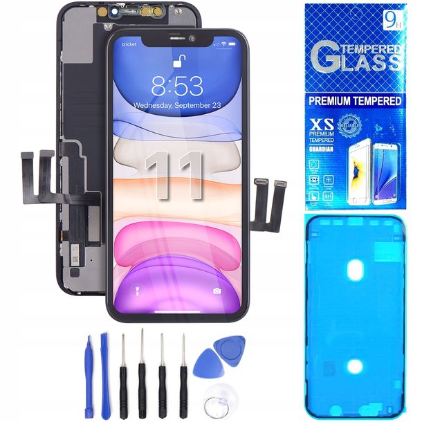 ﻿Wyświetlacz LCD ekran dotyk do Apple iPhone 11 + uszczelka narzędzia szkło