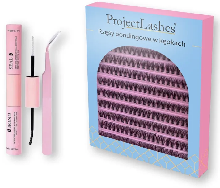 Rzęsy Bondingowe 200 szt Bonding Lash Zestaw DIY Sztuczne + akcesoria