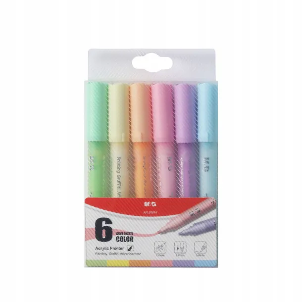 markery-akrylowe-pastelowe-set-6szt-waga-z-opakowaniem-0-14-kg