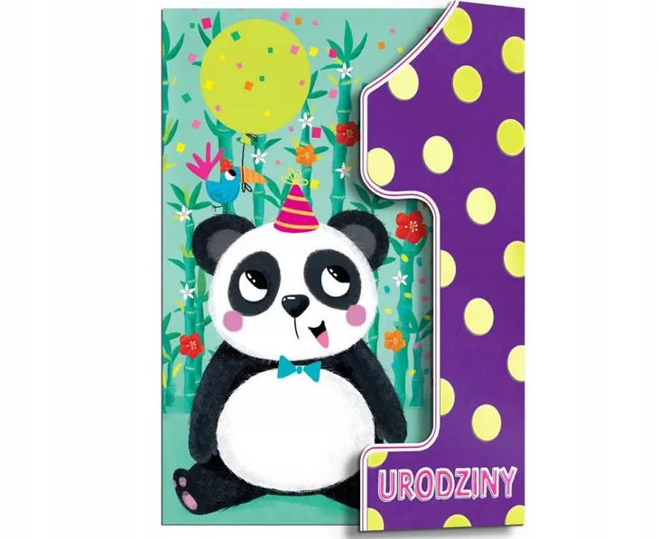 karnet-a5-urodziny-roczek-panda-stan-nowy