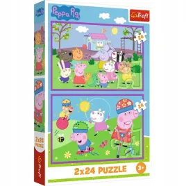 puzzle-2x24-peppa-na-placu-zabaw-peppa-pig-swinka-peppa-trefl-34435