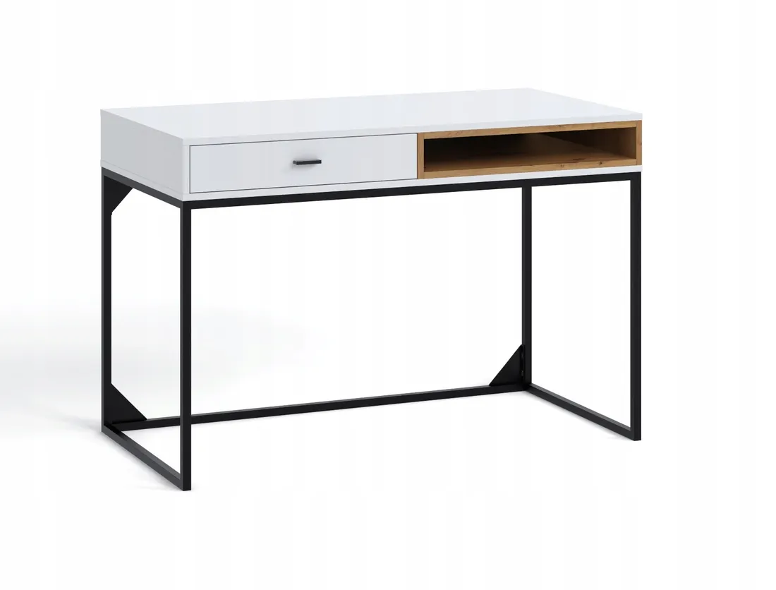 Biurko białe styl loft industrialne – 237168630 - ERLI.pl